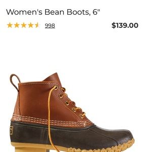LL Beans NEW women’s size 10 6inch